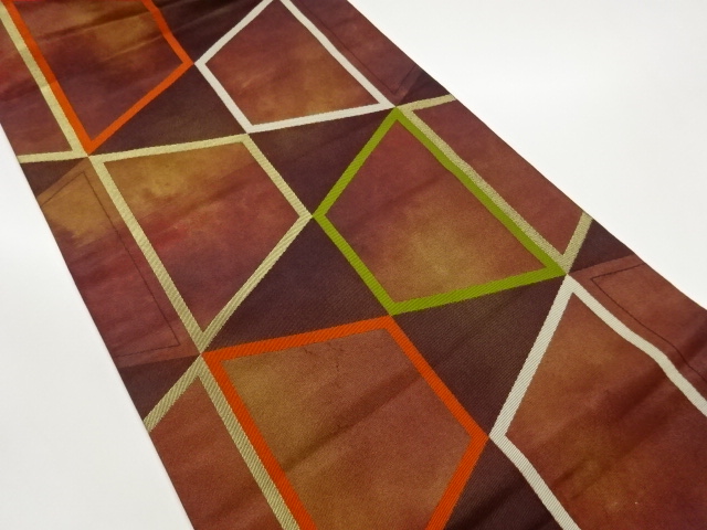 JAPANESE NAGOYA OBI / WOVEN ABSTRACT TRIANGLE